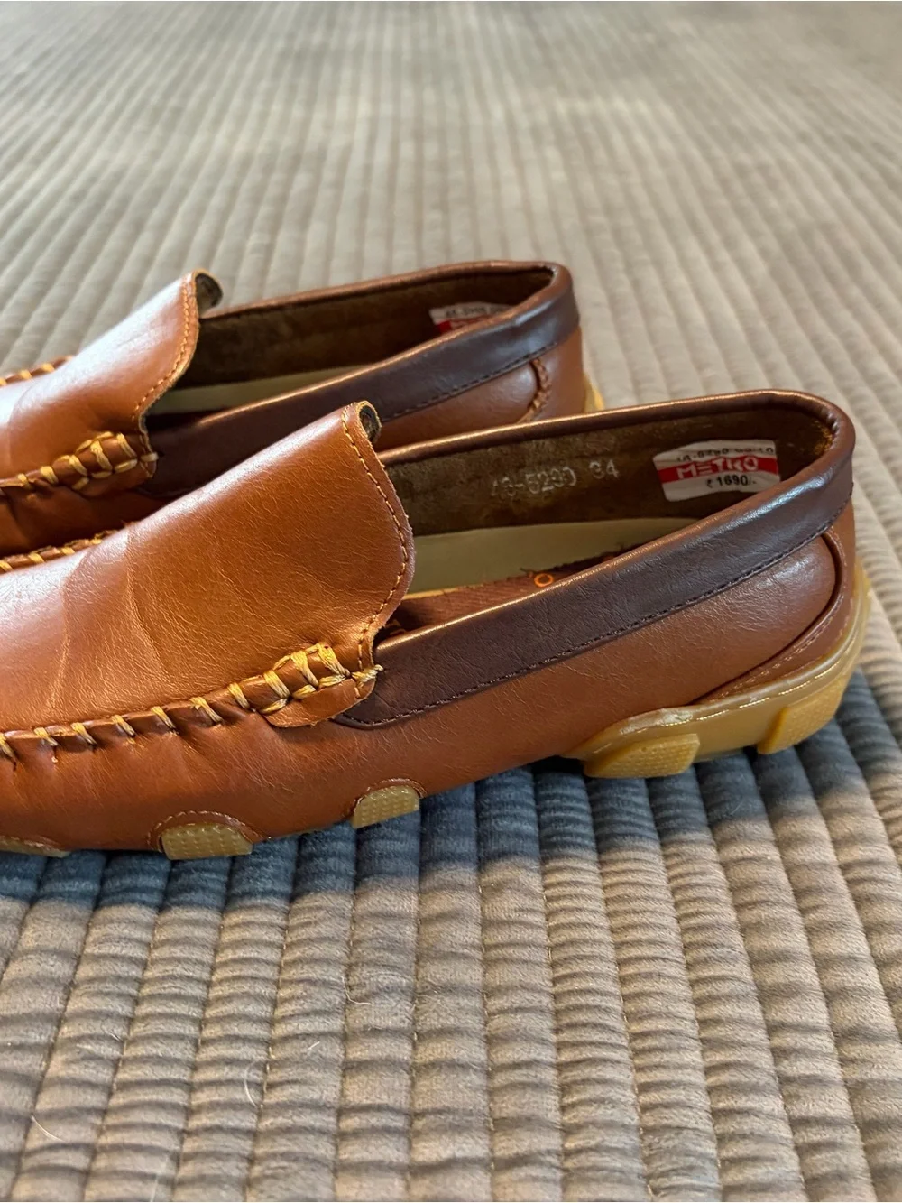 Metro Brown Kids Moccasin Shoes